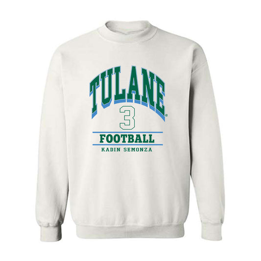 Tulane - NCAA Football : Kadin Semonza - Classic Fashion Shersey Crewneck Sweatshirt-0