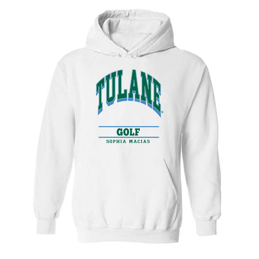 Tulane - NCAA Women's Golf : Sophia Macias - Classic Fashion Shersey Hooded Sweatshirt-0