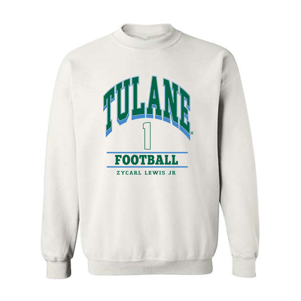 Tulane - NCAA Football : Zycarl Lewis Jr - Classic Fashion Shersey Crewneck Sweatshirt-0