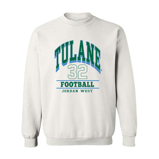 Tulane - NCAA Football : Jordan West - Classic Fashion Shersey Crewneck Sweatshirt-0