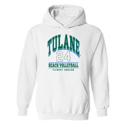 Tulane - NCAA Beach Volleyball : Tawny Ensign - Classic Fashion Shersey Hooded Sweatshirt-0