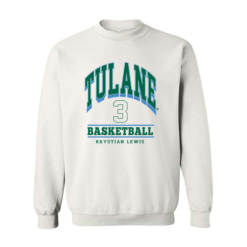 Tulane - NCAA Men's Basketball : Krystian Lewis - Classic Fashion Shersey Crewneck Sweatshirt-0