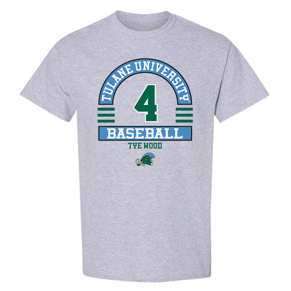 Tulane - NCAA Baseball : Tye Wood - Classic Fashion Shersey T-Shirt-0