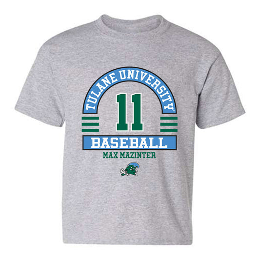 Tulane - NCAA Baseball : Max Mazinter - Classic Fashion Shersey Youth T-Shirt-0