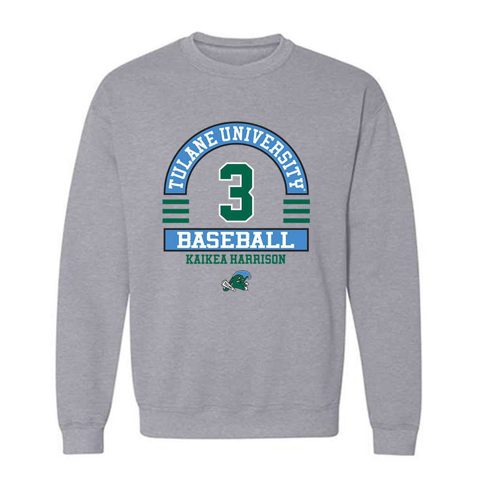 Tulane - NCAA Baseball : Kaikea Harrison - Classic Fashion Shersey Crewneck Sweatshirt-0