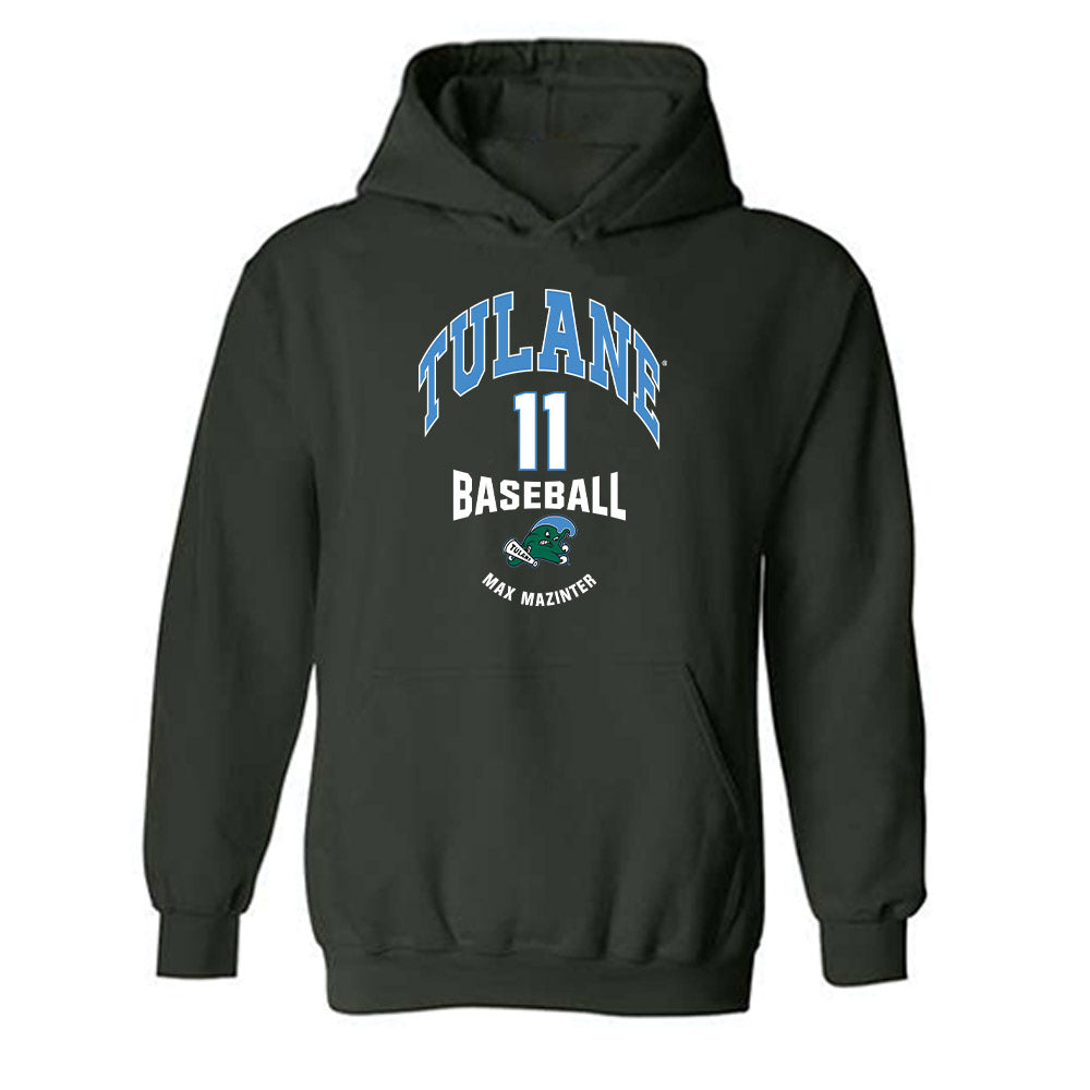 Tulane - NCAA Baseball : Max Mazinter - Classic Fashion Shersey Hooded Sweatshirt-0