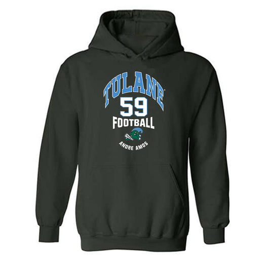 Tulane - NCAA Football : Andre Amos - Classic Fashion Shersey Hooded Sweatshirt-0
