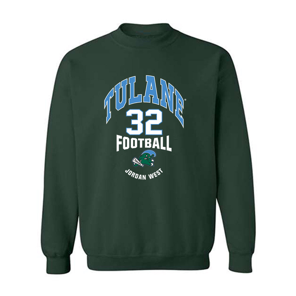 Tulane - NCAA Football : Jordan West - Classic Fashion Shersey Crewneck Sweatshirt-0