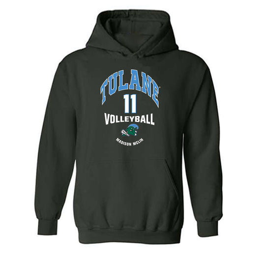 Tulane - NCAA Women's Volleyball : Madison McLin - Classic Fashion Shersey Hooded Sweatshirt-0