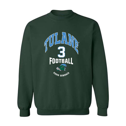 Tulane - NCAA Football : Kadin Semonza - Classic Fashion Shersey Crewneck Sweatshirt-0