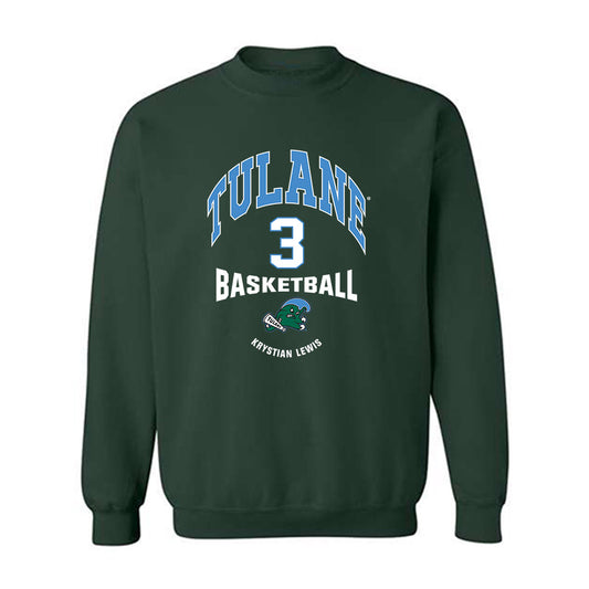 Tulane - NCAA Men's Basketball : Krystian Lewis - Classic Fashion Shersey Crewneck Sweatshirt-0