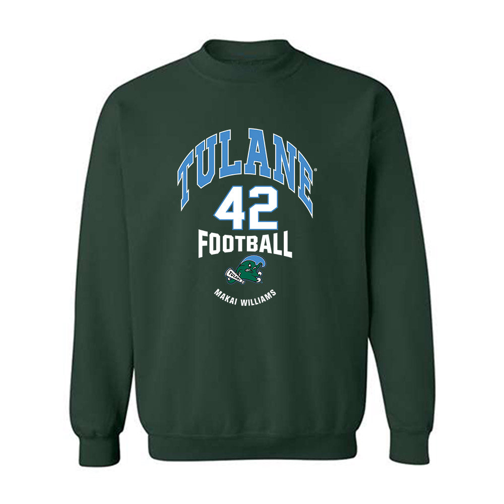 Tulane - NCAA Football : Makai Williams - Classic Fashion Shersey Crewneck Sweatshirt-0