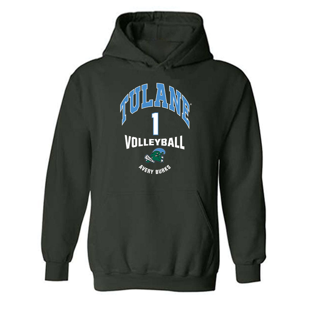 Tulane - NCAA Women's Volleyball : Avery Burks - Classic Fashion Shersey Hooded Sweatshirt-0