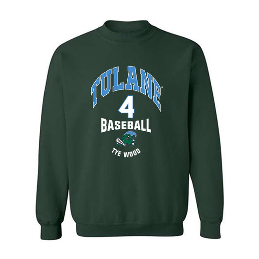 Tulane - NCAA Baseball : Tye Wood - Classic Fashion Shersey Crewneck Sweatshirt-0