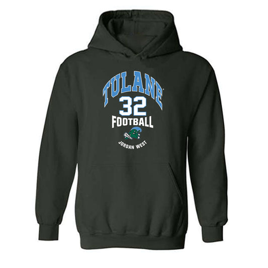 Tulane - NCAA Football : Jordan West - Classic Fashion Shersey Hooded Sweatshirt-0