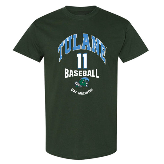 Tulane - NCAA Baseball : Max Mazinter - Classic Fashion Shersey T-Shirt-0