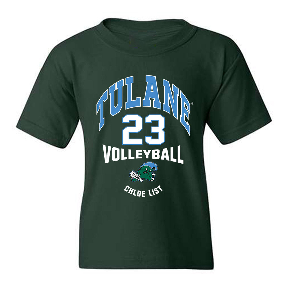 Tulane - NCAA Women's Volleyball : Chloe List - Classic Fashion Shersey Youth T-Shirt-0