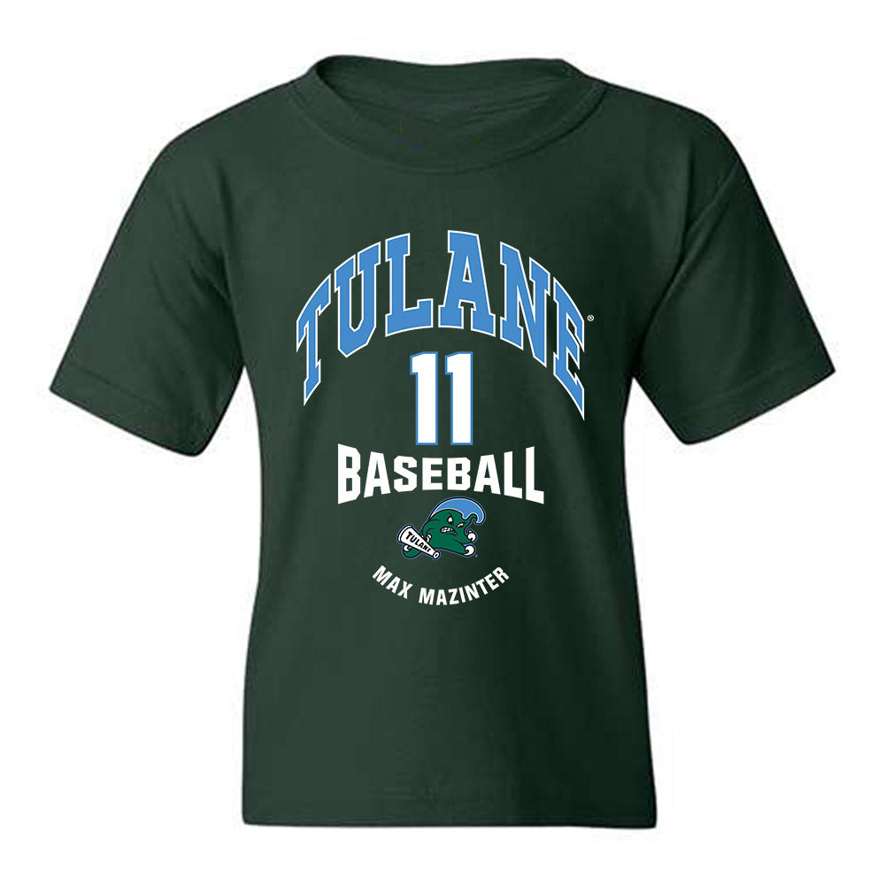 Tulane - NCAA Baseball : Max Mazinter - Classic Fashion Shersey Youth T-Shirt-0