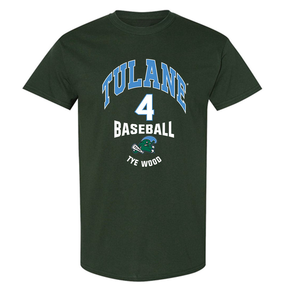 Tulane - NCAA Baseball : Tye Wood - Classic Fashion Shersey T-Shirt-0
