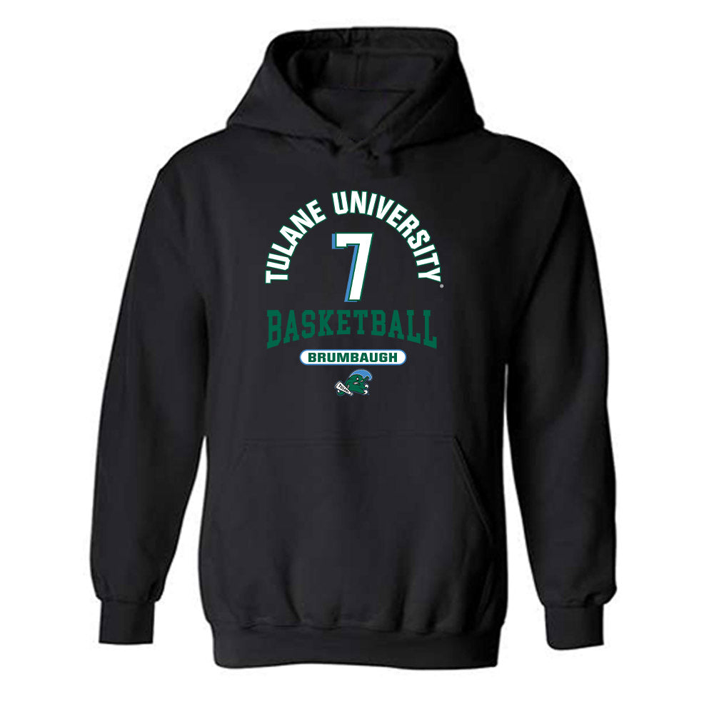 Tulane - NCAA Men's Basketball : Rowan Brumbaugh - Classic Fashion Shersey Hooded Sweatshirt-0