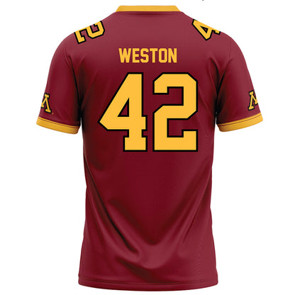 Minnesota - NCAA Football : Tom Weston - Maroon Football Jersey-1