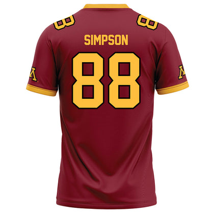 Minnesota - NCAA Football : Jacob Simpson - Maroon Football Jersey-1