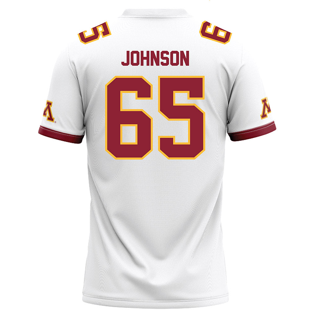 Minnesota - NCAA Football : Greg Johnson - White Football Jersey-1