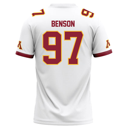 Minnesota - NCAA Football : Jeremiah Benson - White Football Jersey-1