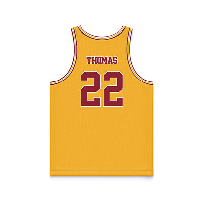 Minnesota - NCAA Football : Jaron Thomas - Gold Basketball Jersey-1