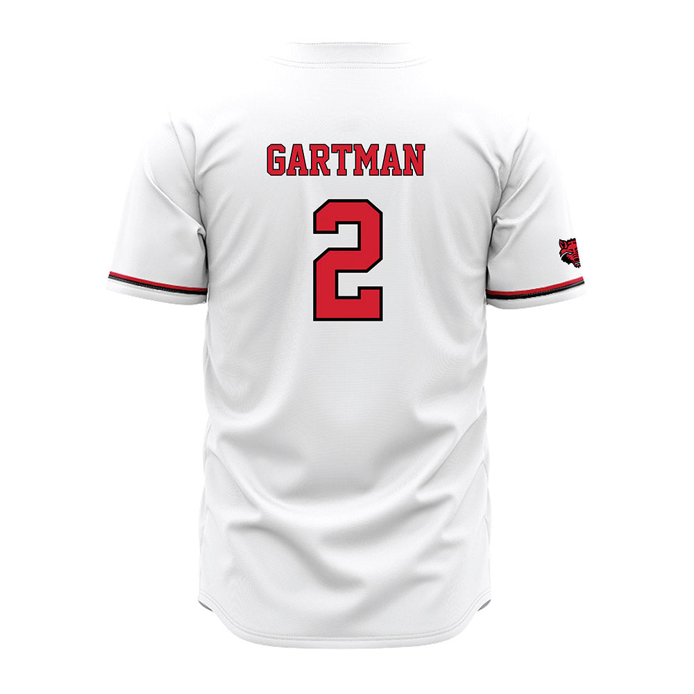 Arkansas State - NCAA Baseball : Andrew Gartman - White Jersey-1