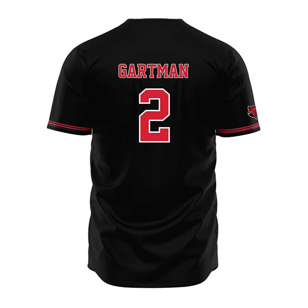 Arkansas State - NCAA Baseball : Andrew Gartman - Black Jersey-1