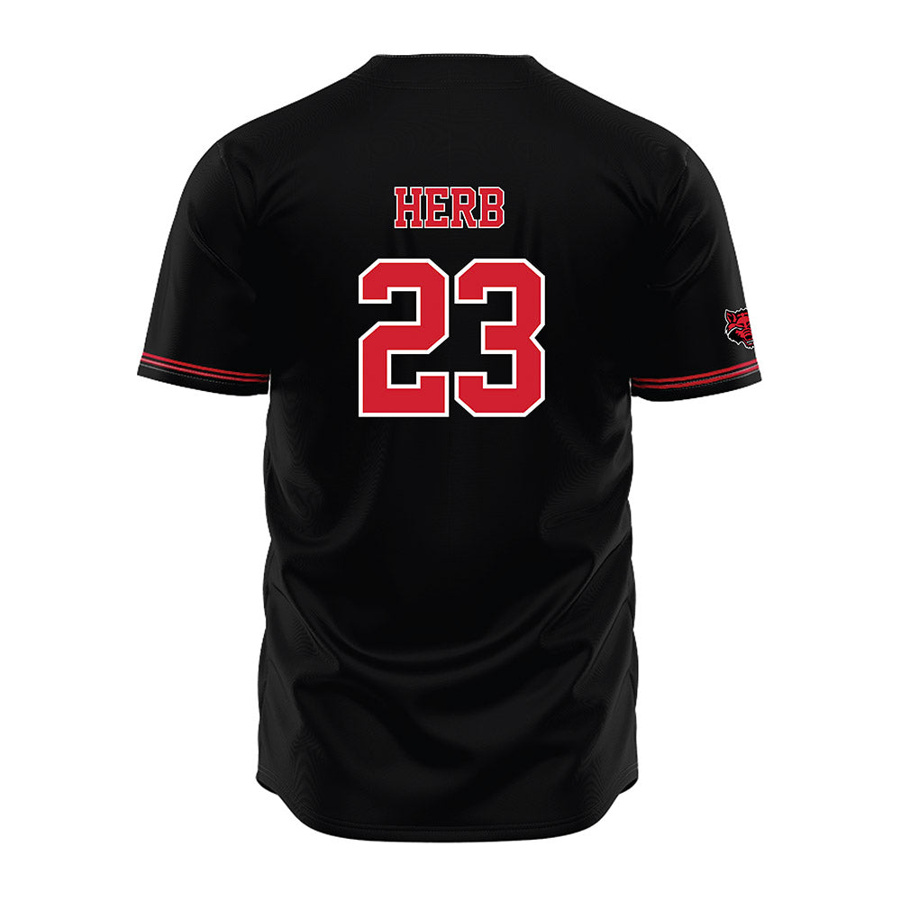 Arkansas State - NCAA Baseball : Tyler Herb - Black Jersey-1
