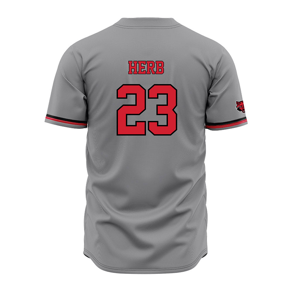 Arkansas State - NCAA Baseball : Tyler Herb - Grey Jersey-1