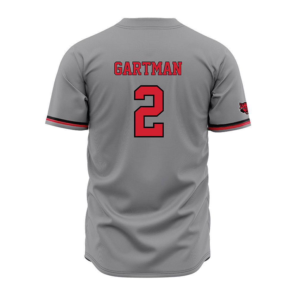 Arkansas State - NCAA Baseball : Andrew Gartman - Grey Jersey-1