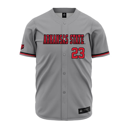 Arkansas State - NCAA Baseball : Tyler Herb - Grey Jersey-0