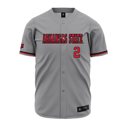 Arkansas State - NCAA Baseball : Andrew Gartman - Grey Jersey-0