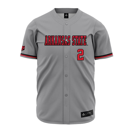 Arkansas State - NCAA Baseball : Andrew Gartman - Grey Jersey-0