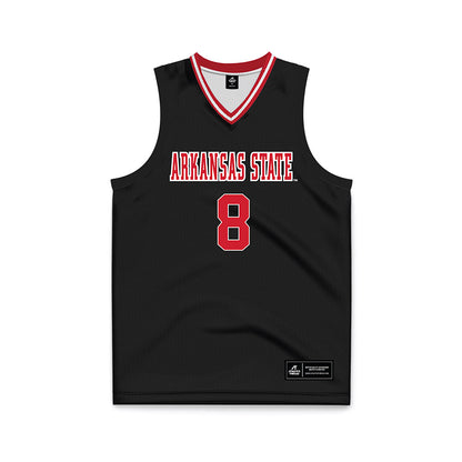 Arkansas State - NCAA Men's Basketball : Weston Honeycutt - Black Basketball Jersey-0