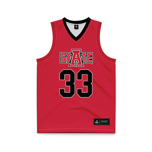 Arkansas State - NCAA Men's Basketball : Layne Taylor - Red Basketball Jersey-0