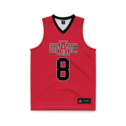 Arkansas State - NCAA Men's Basketball : Weston Honeycutt - Red Basketball Jersey-0