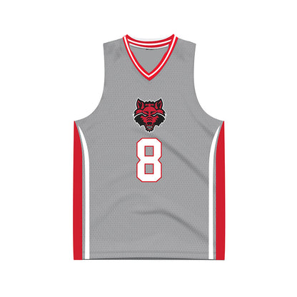 Arkansas State - NCAA Men's Basketball : Weston Honeycutt - Grey Basketball Jersey-0