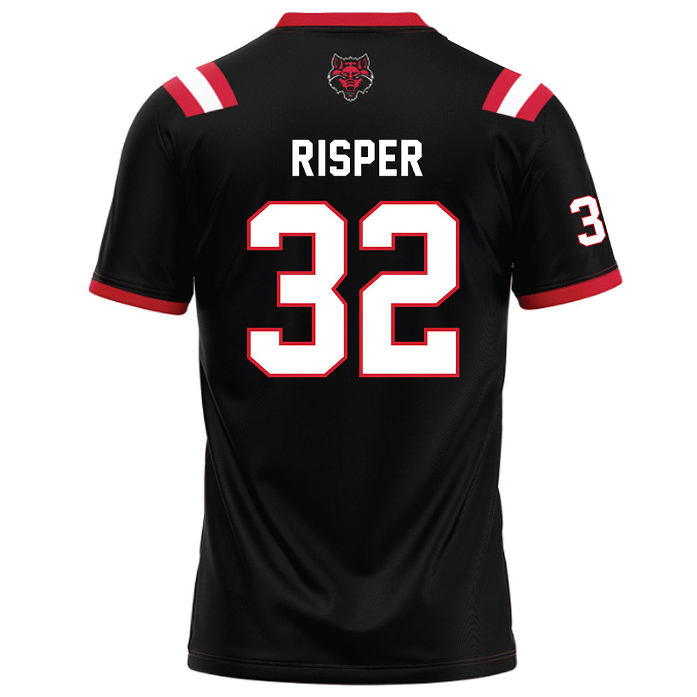 Arkansas State - NCAA Football : Paul Risper - Black Football Jersey-1