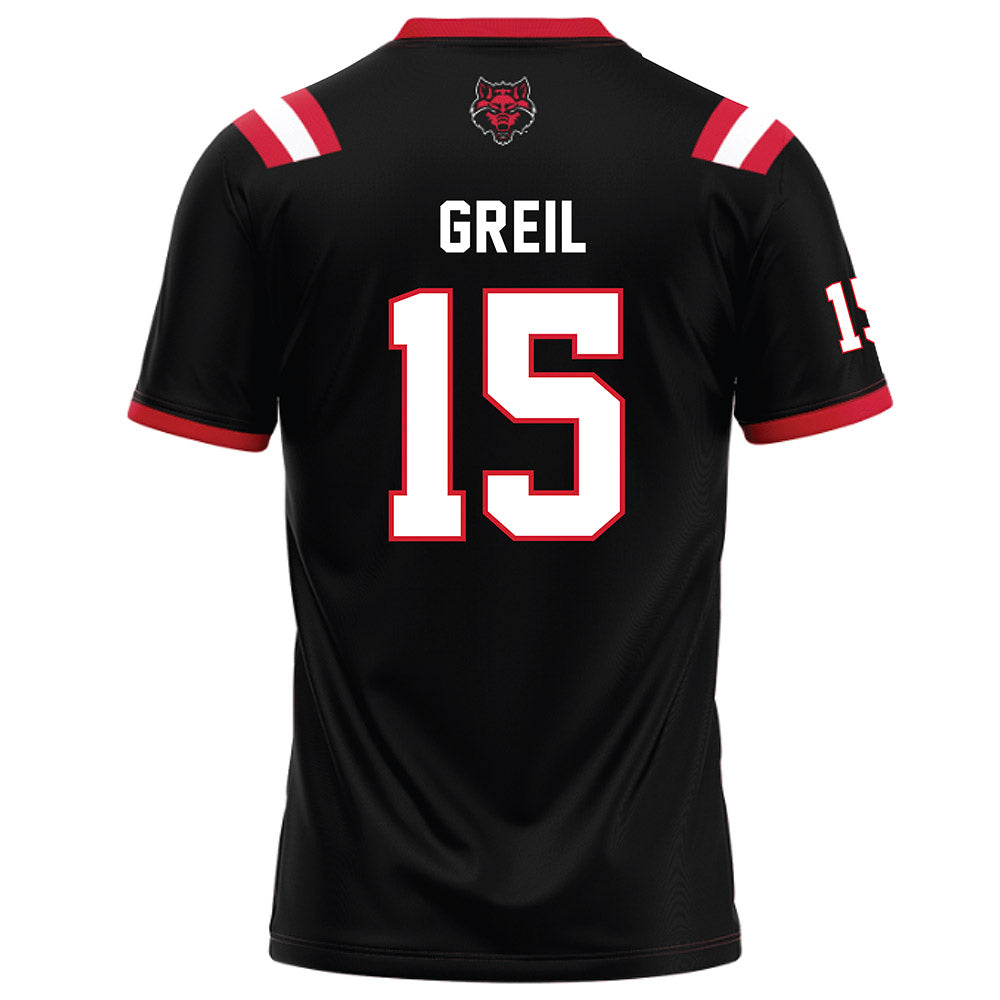 Arkansas State - NCAA Football : Brandon Greil - Black Football Jersey