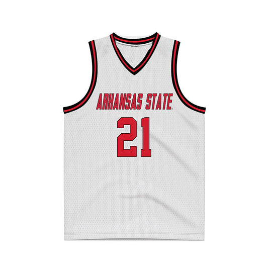 Arkansas State - NCAA Women's Basketball : Monica Marsh - White Basketball Jersey-0