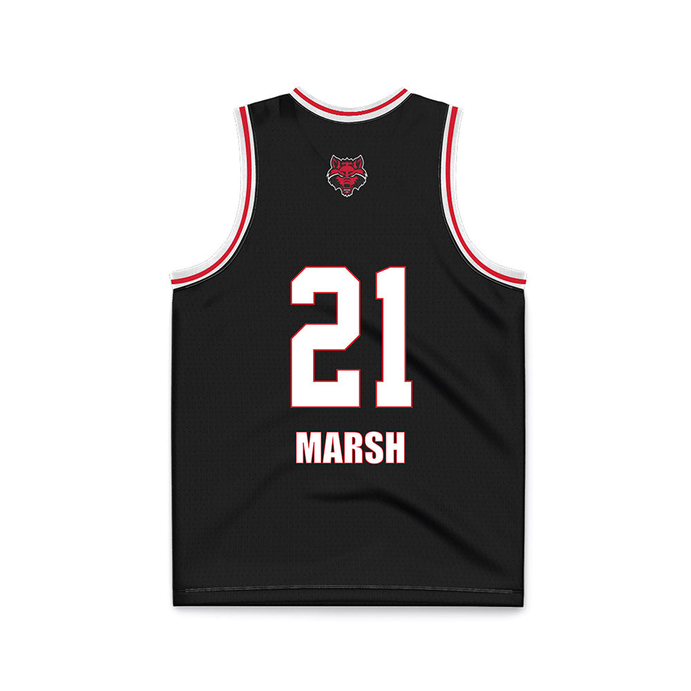 Arkansas State - NCAA Women's Basketball : Monica Marsh - Black Basketball Jersey-1