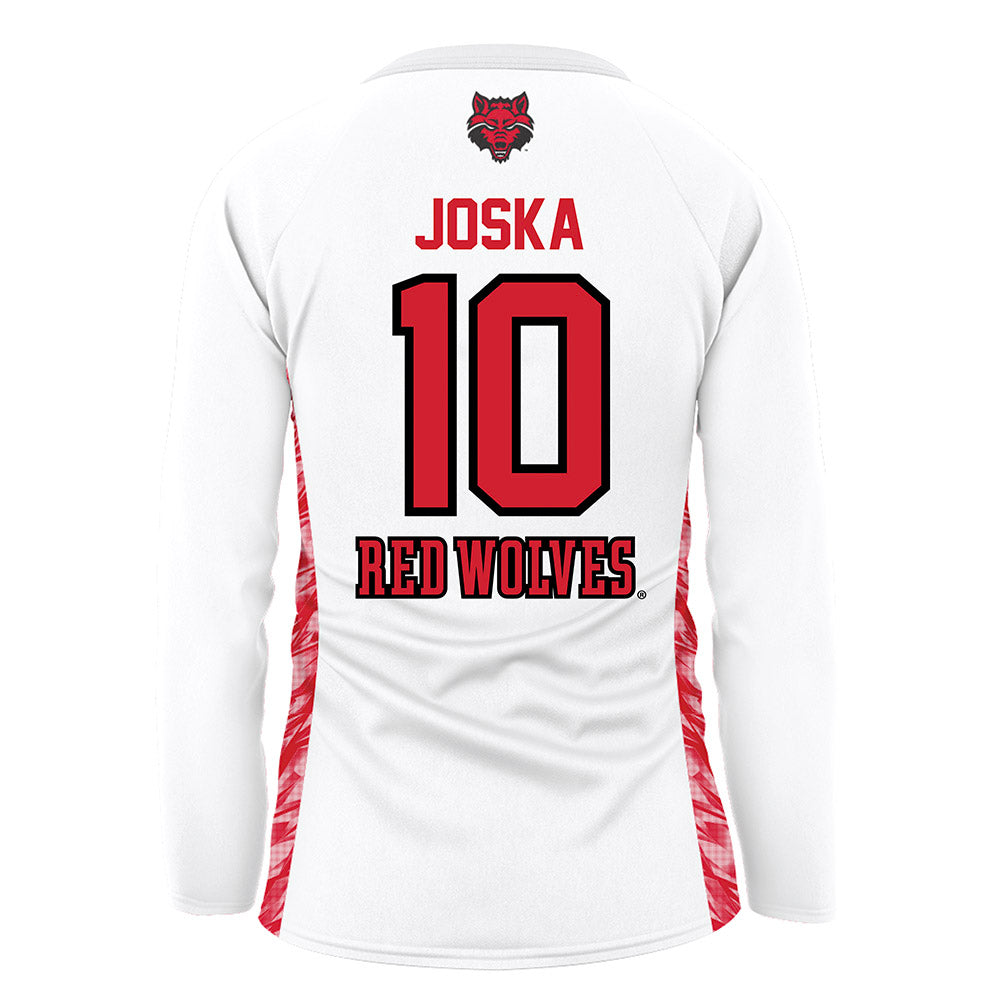 Arkansas State - NCAA Women's Volleyball : Maya Joska - White Volleyball Jersey-1