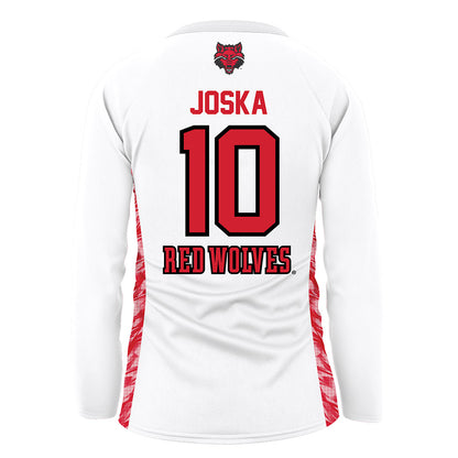 Arkansas State - NCAA Women's Volleyball : Maya Joska - White Volleyball Jersey-1