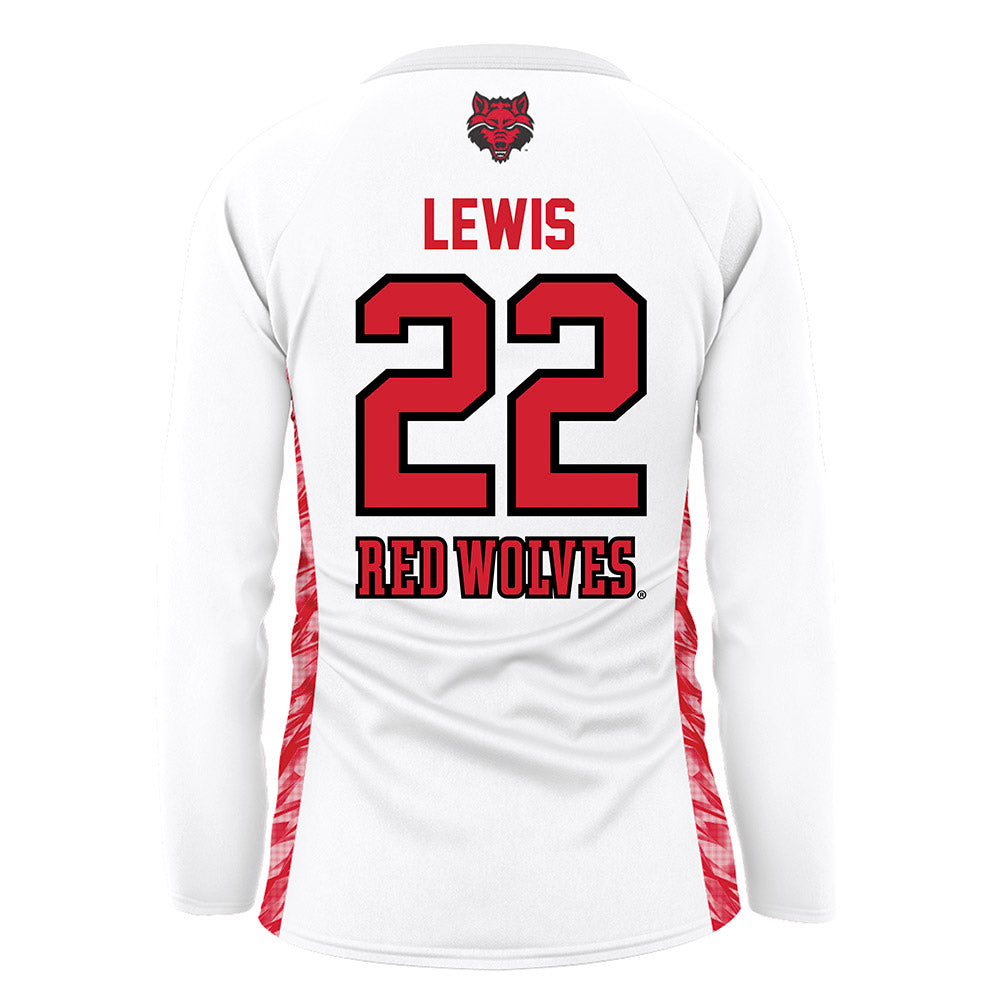 Arkansas State - NCAA Women's Volleyball : Devyn Lewis - White Volleyball Jersey