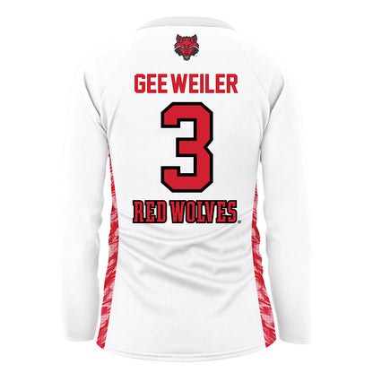 Arkansas State - NCAA Women's Volleyball : Libby Gee-Weiler - White Volleyball Jersey