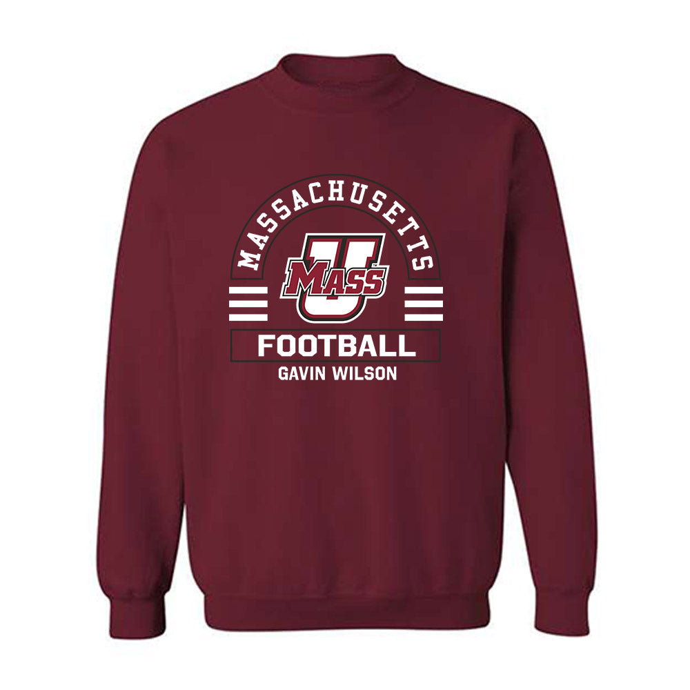 UMass - NCAA Football : Gavin Wilson - Classic Fashion Shersey Crewneck Sweatshirt-0